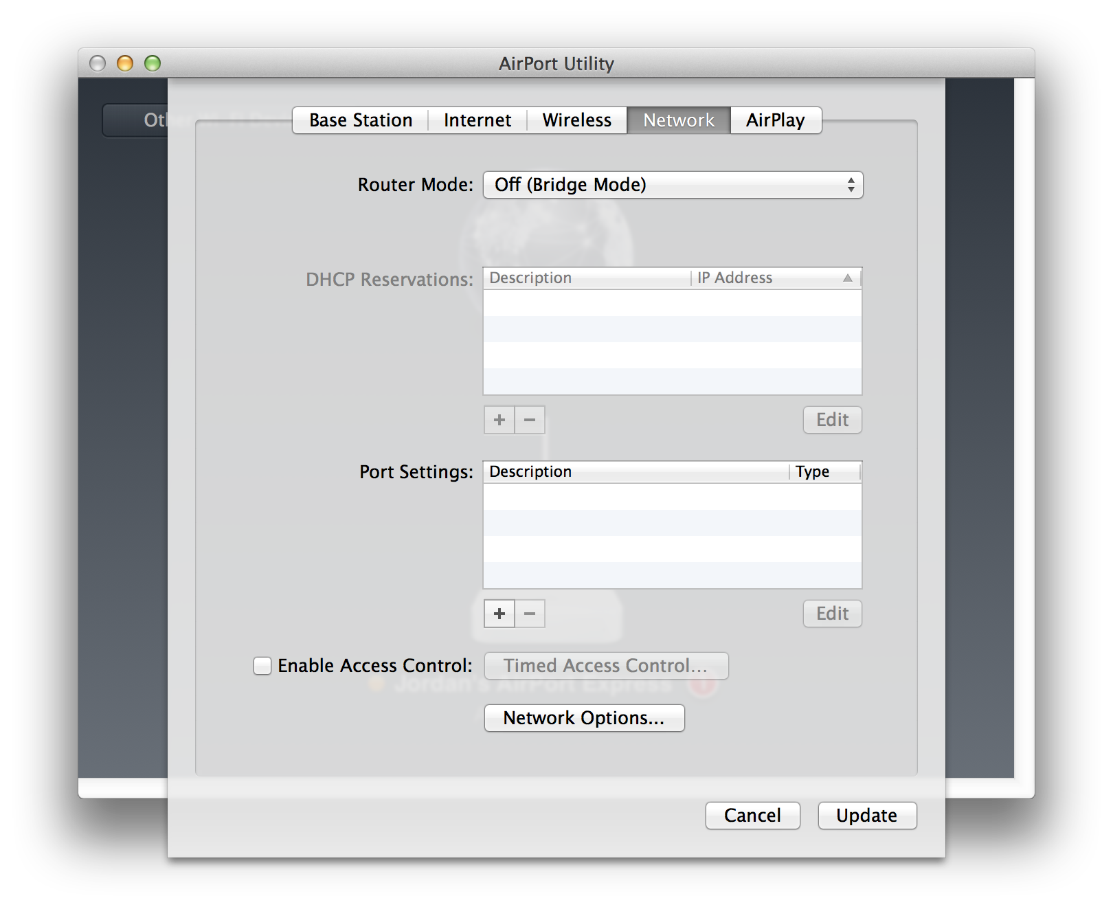 airport express lan port