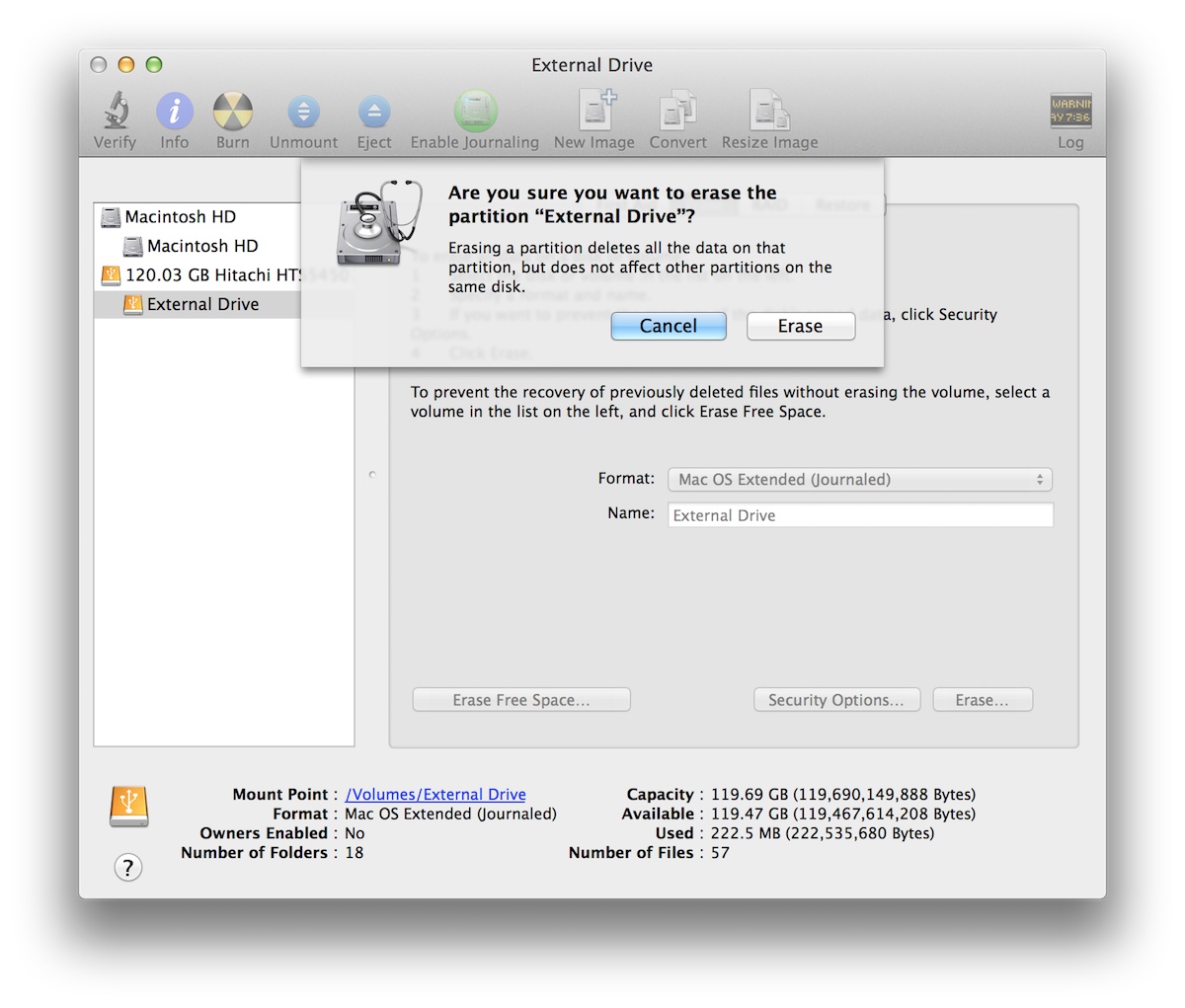 external hard drive file permissions mac